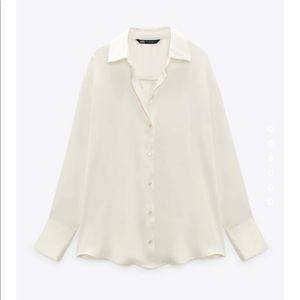 Zara xs satin effect shirt nwt